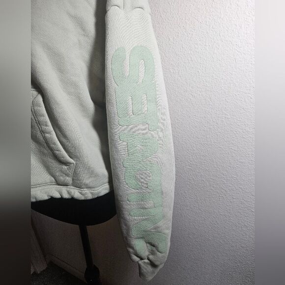 Set Active Half Zip Women's Light Green Cropped Sweatshirt Size S - Picture 7 of 8